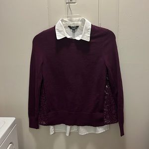 Simply Vera Vera Wang sweater with built in collared shirt